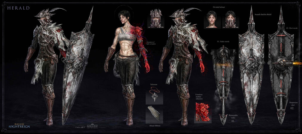 Concept Art for characters and weapons